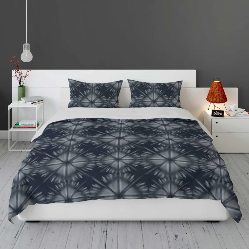Shibori Indigo Ikat Design Bedding Set 1