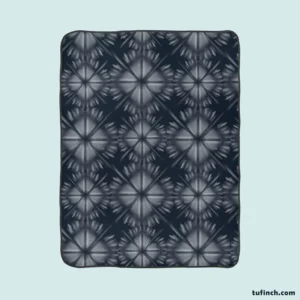 Shibori Indigo Ikat Design Fleece Blanket 1