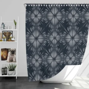 Shibori Indigo Ikat Design Shower Curtain