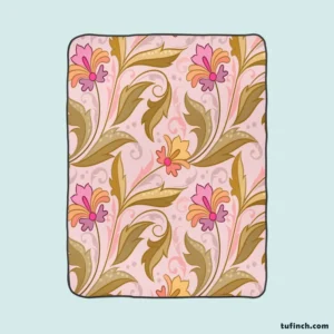 Shillington Vintage Floral Pattern Fleece Blanket 1