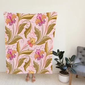 Shillington Vintage Floral Pattern Fleece Blanket