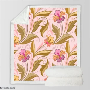 Shillington Vintage Floral Pattern Sherpa Fleece Blanket