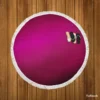 Shiny Burgundy Purple Color Round Beach Towel