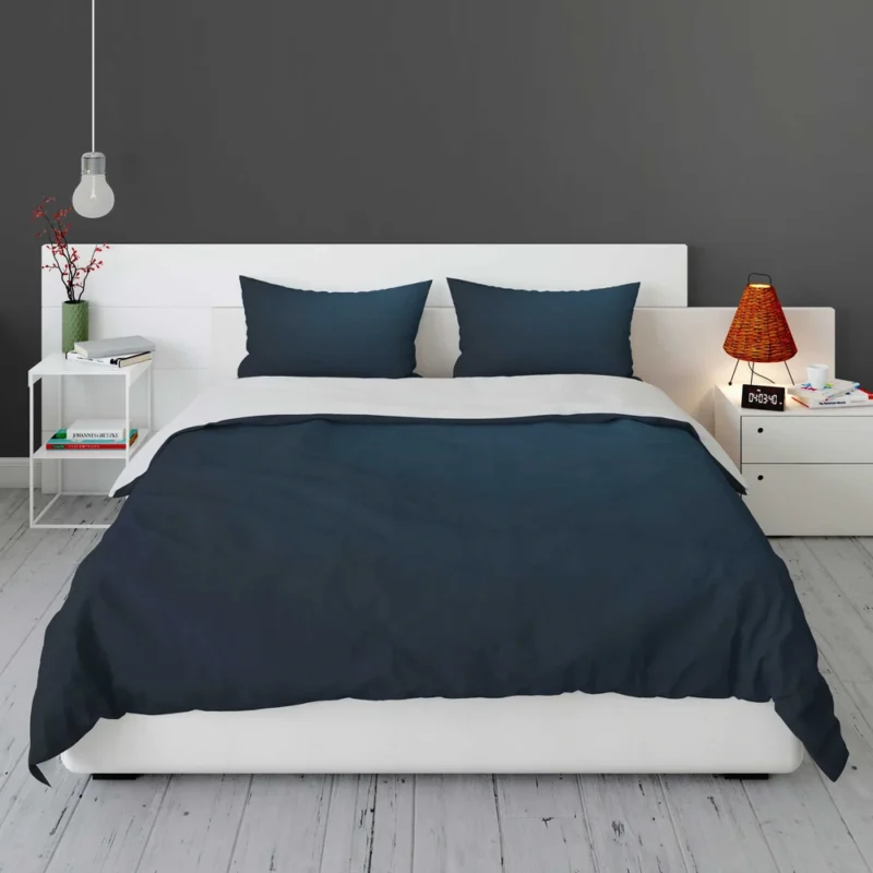 Shiny Deep Blue Color Bedding Set 1