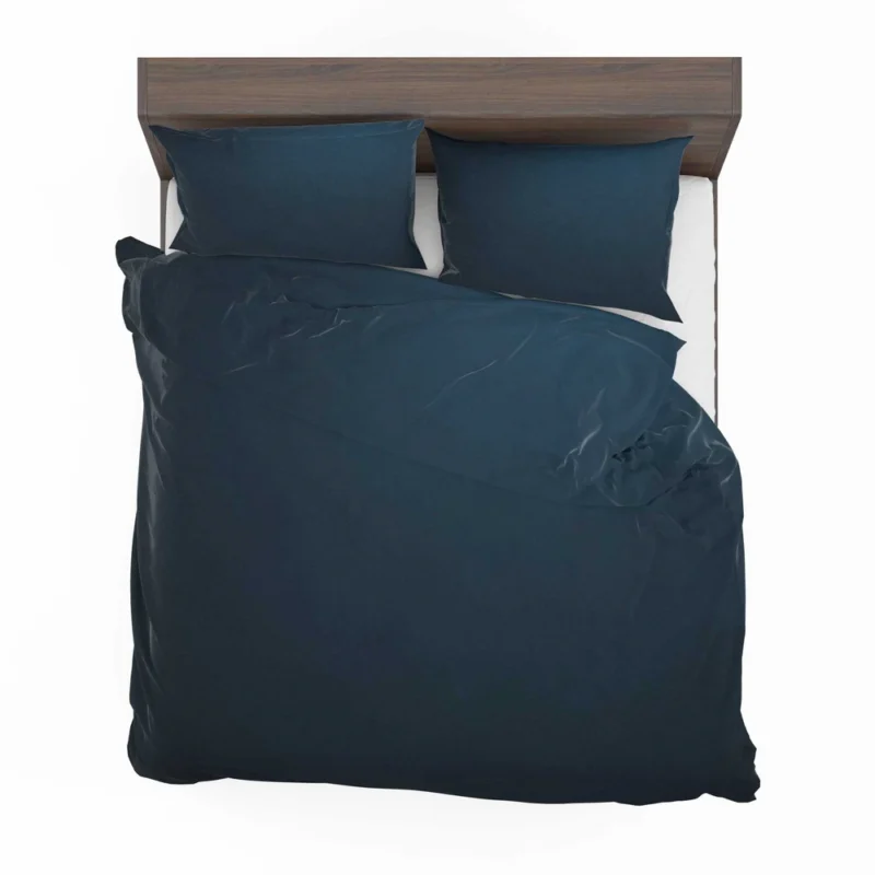 Shiny Deep Blue Color Bedding Set 2