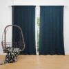 Shiny Deep Blue Color Curtain