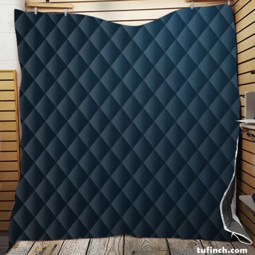 Shiny Deep Blue Color Quilt Blanket