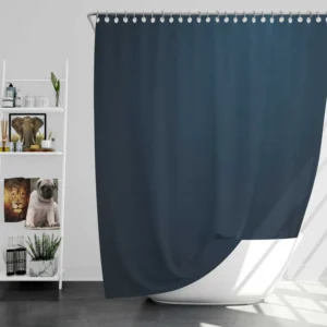 Shiny Deep Blue Color Shower Curtain