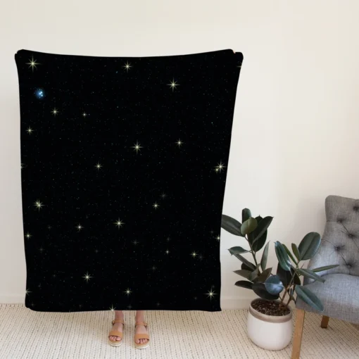 Shiny Stars Night Sky Fleece Blanket