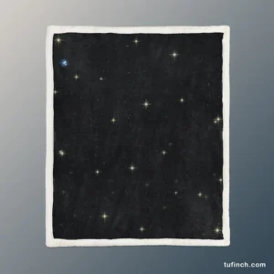 Shiny Stars Night Sky Sherpa Fleece Blanket 1