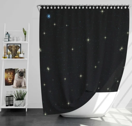 Shiny Stars Night Sky Shower Curtain