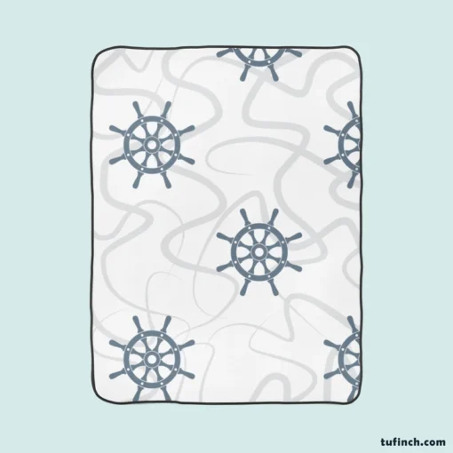 Ship Helm Pattern Fleece Blanket 1