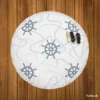 Ship Helm Pattern Round Beach Towel