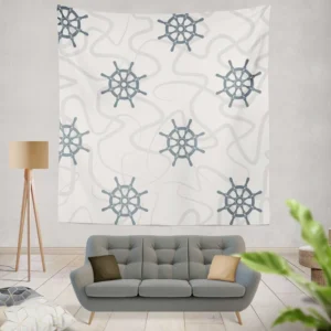 Ship Helm Pattern Wall Tapestry