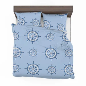 Ship Steering Wheel Nautical Pattern Bedding Set 2