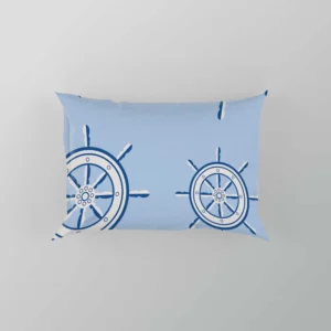 Ship Steering Wheel Nautical Pattern Pillow Case