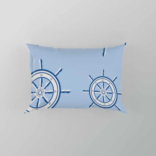 Ship Steering Wheel Nautical Pattern Pillow Case