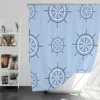 Ship Steering Wheel Nautical Pattern Shower Curtain