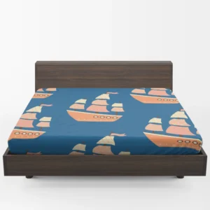 Ship With Sails Nautical Pattern Fitted Sheet 1