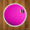 Shocking Magenta Color Round Beach Towel