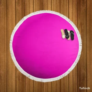 Shocking Magenta Color Round Beach Towel