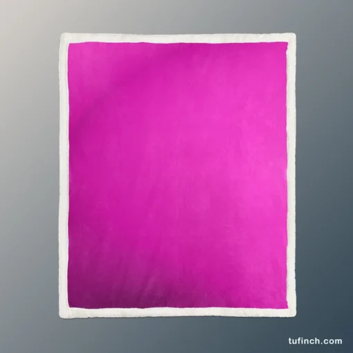 Shocking Magenta Color Sherpa Fleece Blanket 1