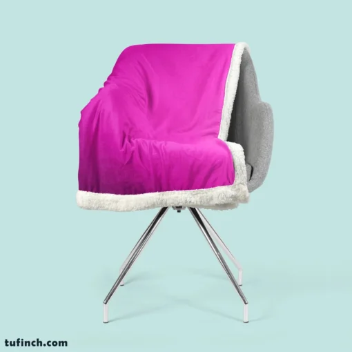 Shocking Magenta Color Sherpa Fleece Blanket 2