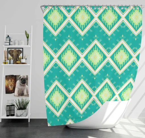 Shweshwe Diamond Ikat Design Shower Curtain