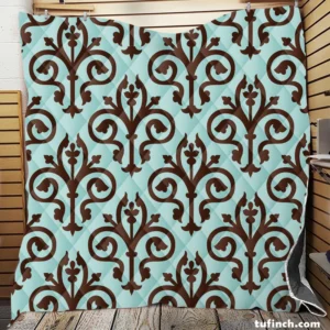 Sicilian Damask Vintage Quilt Blanket