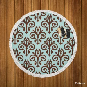 Sicilian Damask Vintage Round Beach Towel