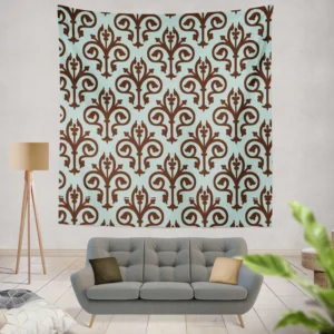 Sicilian Damask Vintage Wall Tapestry