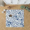 Silhouette Of Marine Anchors Rug