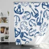 Silhouette Of Marine Anchors Shower Curtain