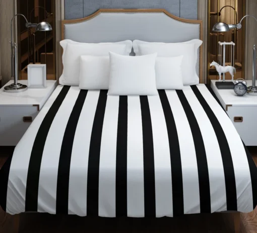 Simple Black Striped Background Pattern Duvet Cover