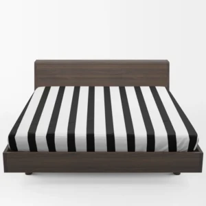 Simple Black Striped Background Pattern Fitted Sheet 1