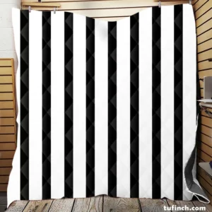 Simple Black Striped Background Pattern Quilt Blanket