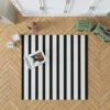 Simple Black Striped Background Pattern Rug