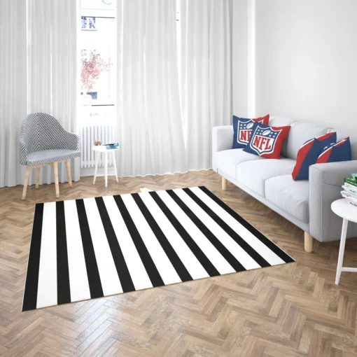 Simple Black Striped Background Pattern Rug 2