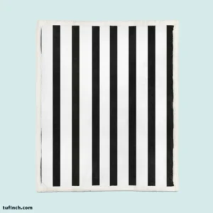 Simple Black Striped Background Pattern Sherpa Fleece Blanket 1