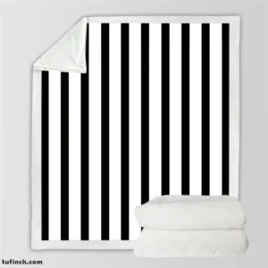 Simple Black Striped Background Pattern Sherpa Fleece Blanket