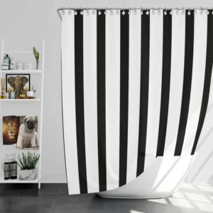 Simple Black Striped Background Pattern Shower Curtain