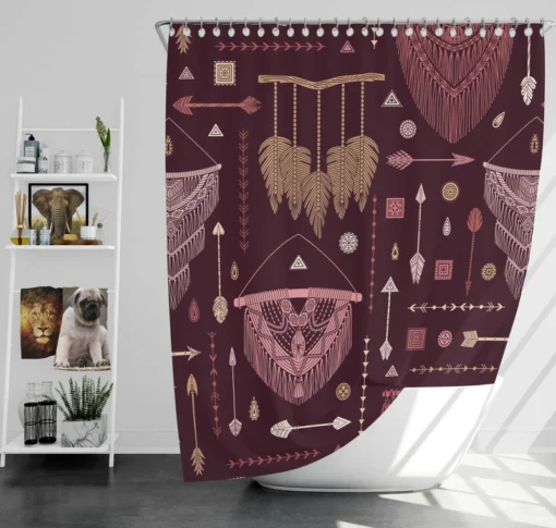 Simple Bohemian Design Shower Curtain