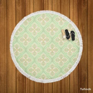 Simple Elegant Floral Ethnic Round Beach Towel