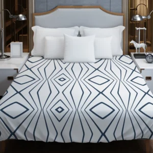 Simple Geometric Pattern with Tribal Shapes Duvet Cover