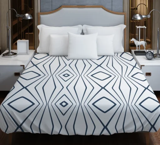 Simple Geometric Pattern with Tribal Shapes Duvet Cover