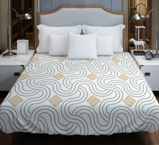 Simple Minimal  Flat Lines Pattern Duvet Cover