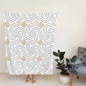 Simple Minimal  Flat Lines Pattern Fleece Blanket