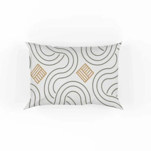 Simple Minimal  Flat Lines Pattern Pillow Case