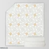 Simple Minimal  Flat Lines Pattern Sherpa Fleece Blanket