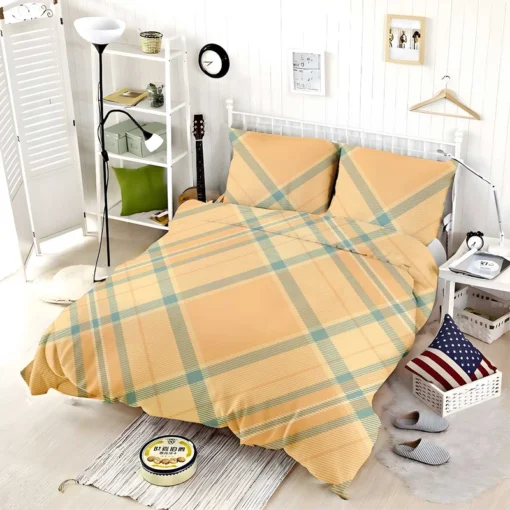 Simple Plaid Tartan Pattern Bedding Set